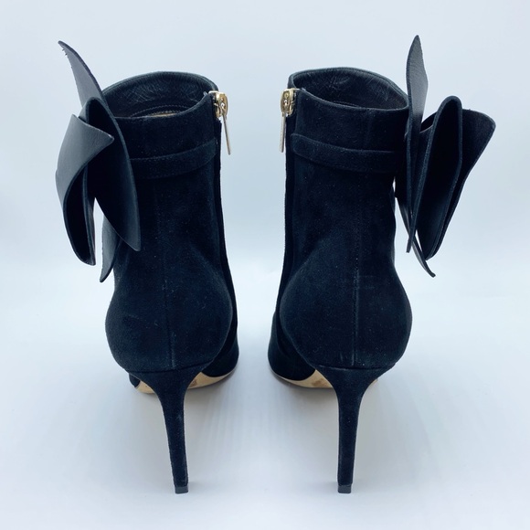 Jimmy Choo size 7 /37 Kassidy Suede Black Bow Ankle Bootie - Picture 6 of 8